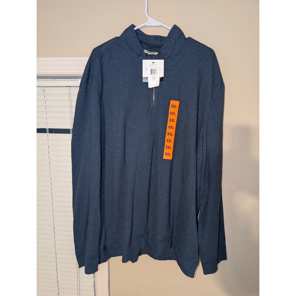 Calvin Klein Jeans Jacket XXL Men's NWT Heather Navy Long Sleeve Quarter Zip